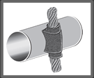 Cable pasante horizontal a tubo vertical